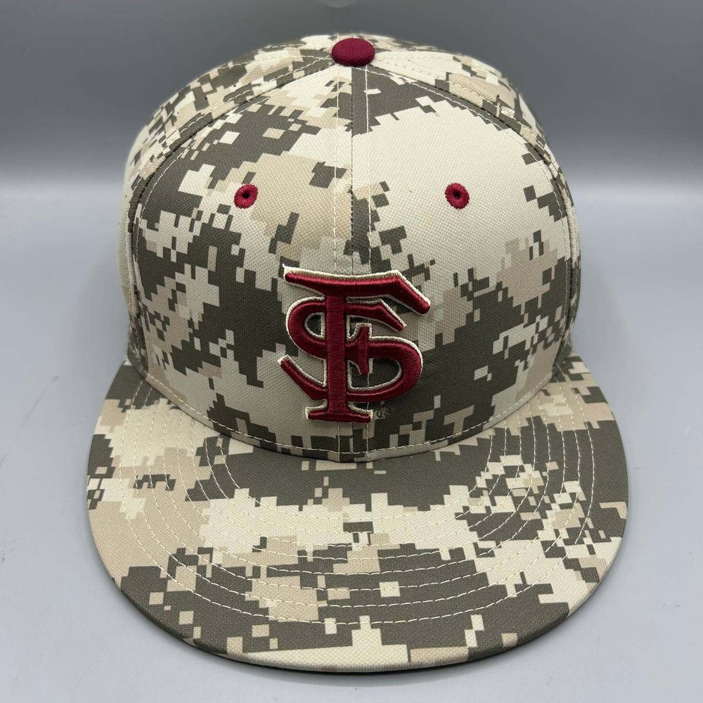 Nike True Florida State Seminoles Dri-Fit Hat Men 7 3/8 Digital Camo Fitted Cap